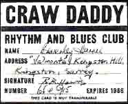 Crawdaddy membership card (circa 1965)